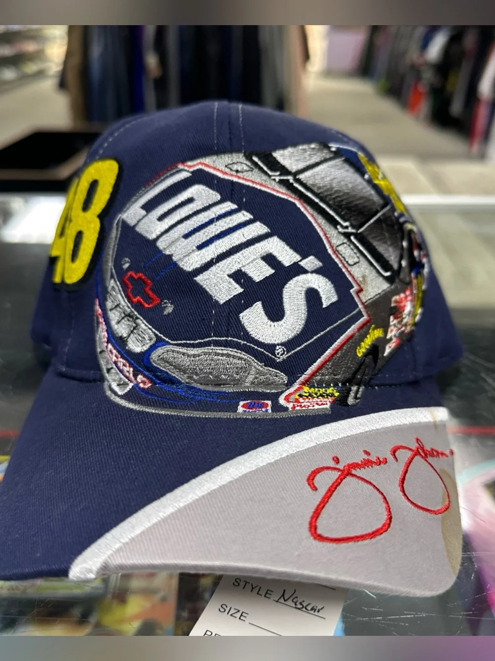 VTG Y2k Racing Champions Nascar Jimmie Johnson #48 Team Lowe's Racing hat Defect